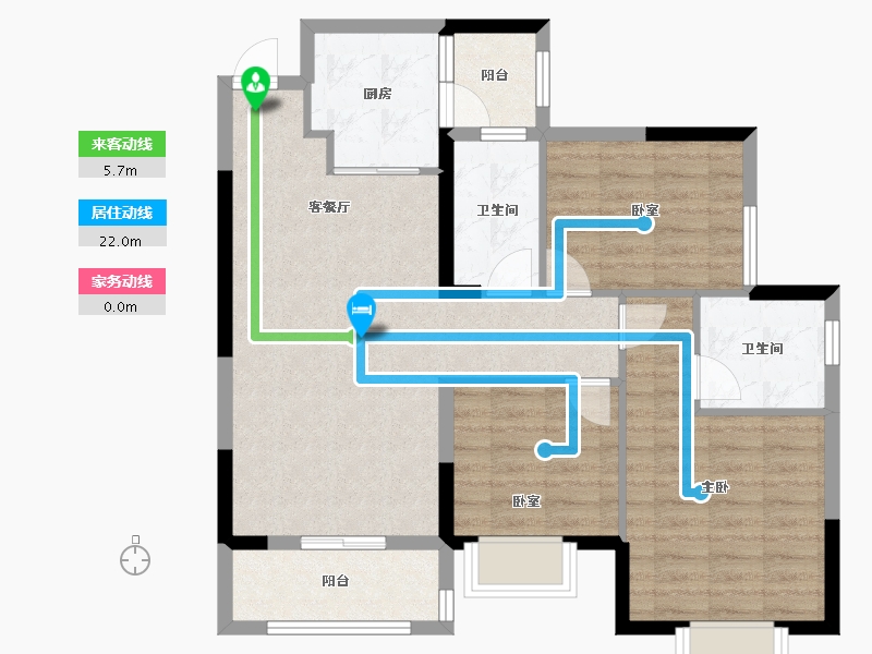 重庆-重庆市-恒大悦府-83.75-户型库-动静线