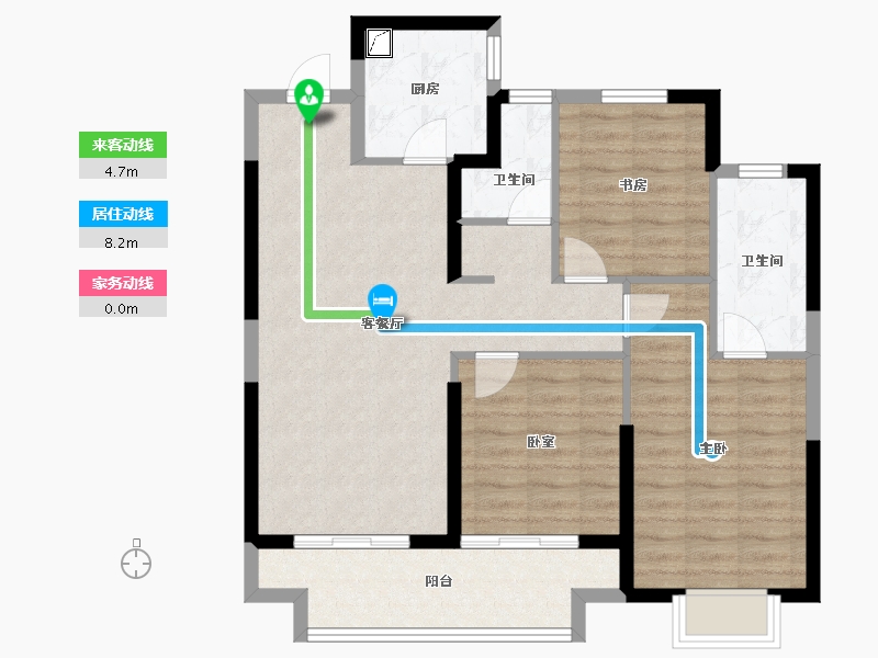 浙江省-宁波市-中昂·祥云府-87.00-户型库-动静线