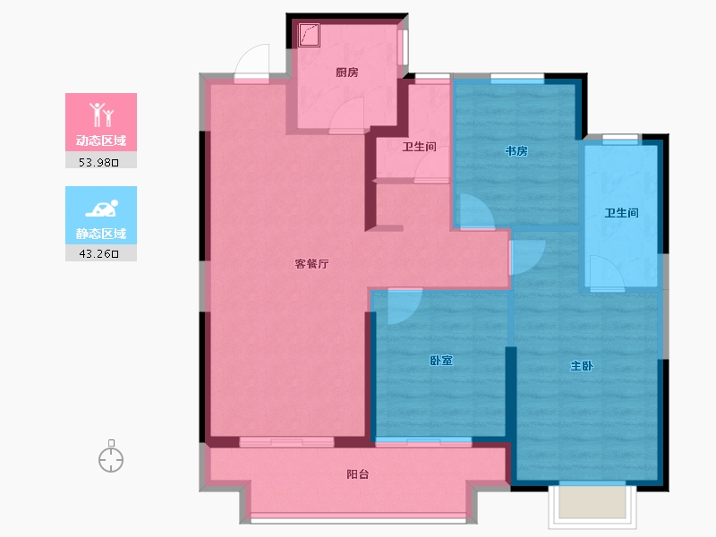 浙江省-宁波市-中昂·祥云府-87.00-户型库-动静分区