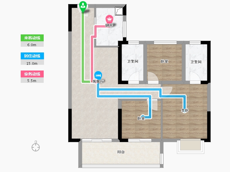 江苏省-常州市-碧桂园都市森林-82.01-户型库-动静线