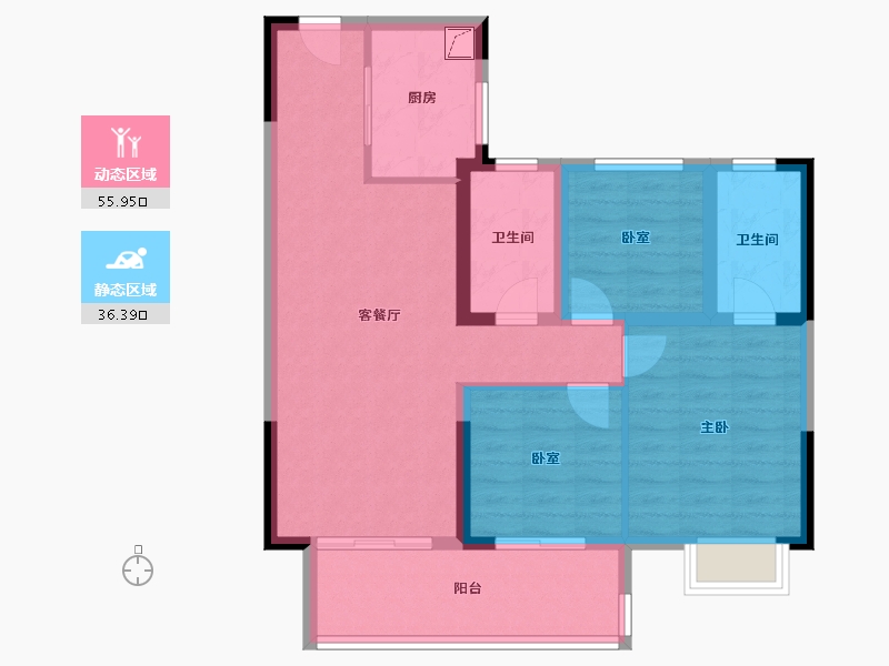 江苏省-常州市-碧桂园都市森林-82.01-户型库-动静分区