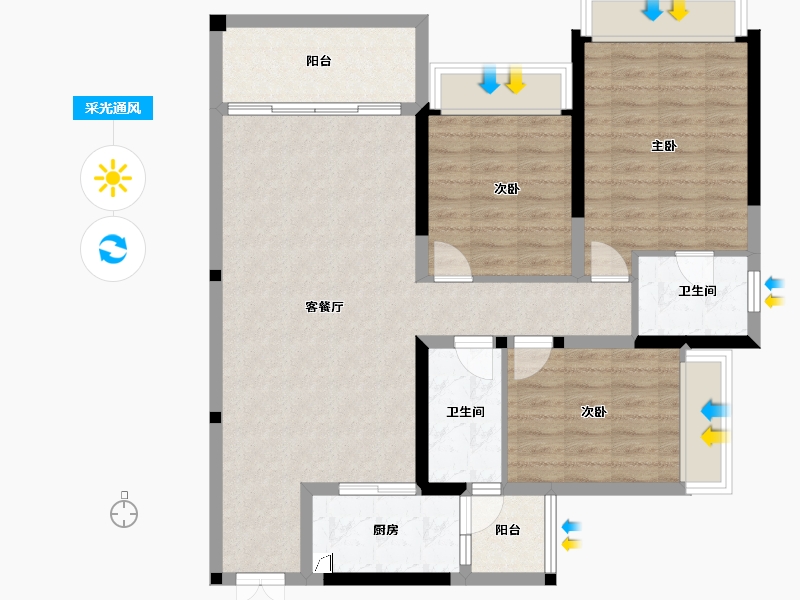 四川省-成都市-远大中央公园-96.78-户型库-采光通风