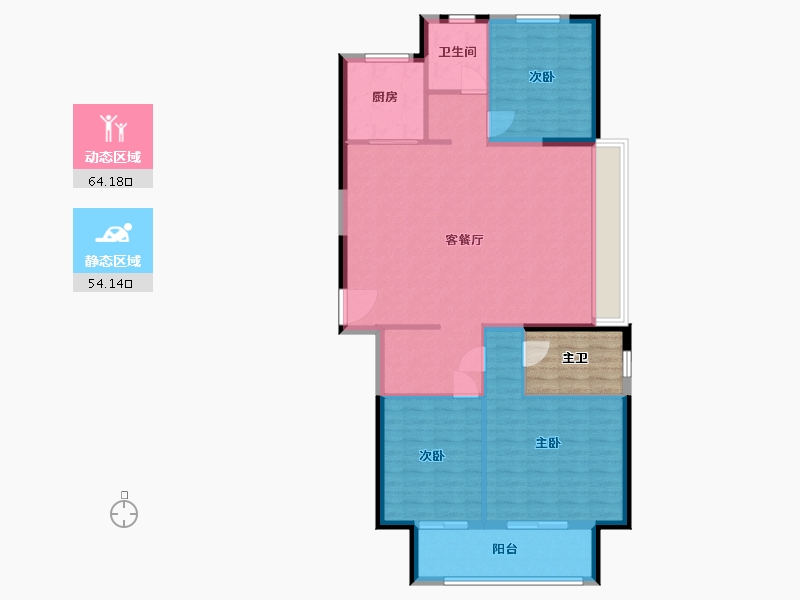 江苏省-徐州市-弘元峯境-114.40-户型库-动静分区