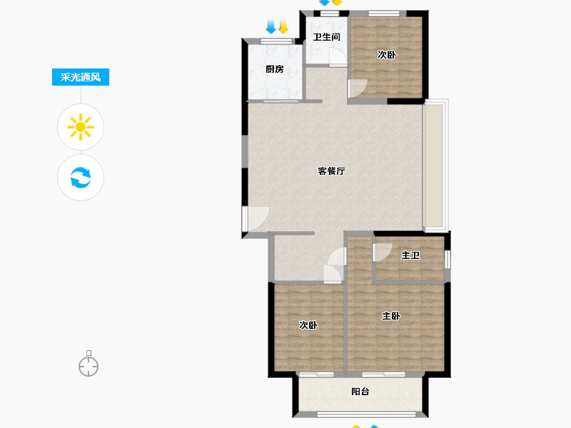 江苏省-徐州市-弘元峯境-114.40-户型库-采光通风