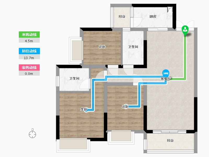 四川省-成都市-滨湖东岸花园-86.00-户型库-动静线