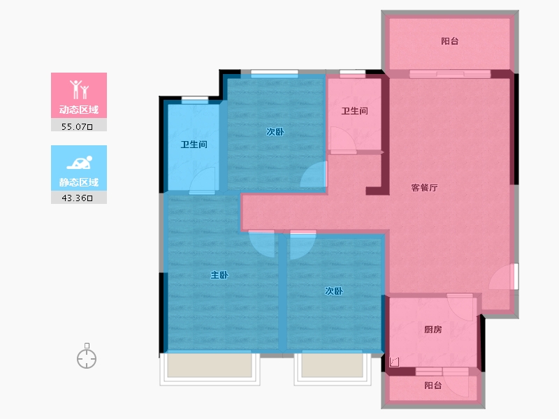 四川省-成都市-德商天骄城学府-87.09-户型库-动静分区