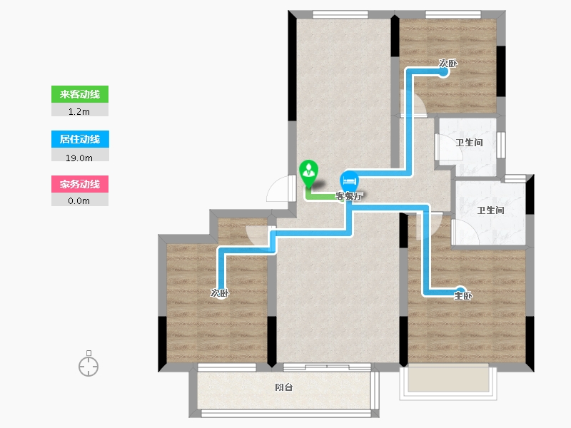 浙江省-金华市-广嘉上城苑-81.61-户型库-动静线