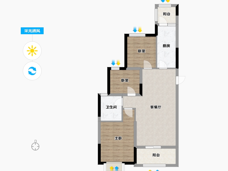 江苏省-徐州市-徐州潘安湖生态小镇-75.20-户型库-采光通风