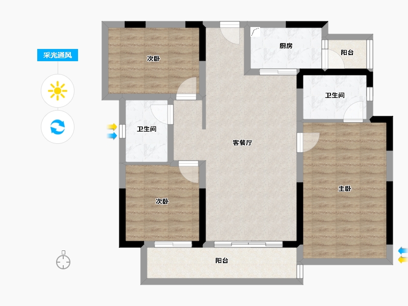 四川省-成都市-德商天骄城学府-92.40-户型库-采光通风