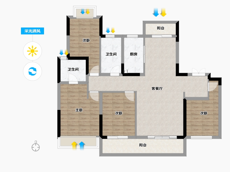 四川省-成都市-德商天骄城学府-110.91-户型库-采光通风