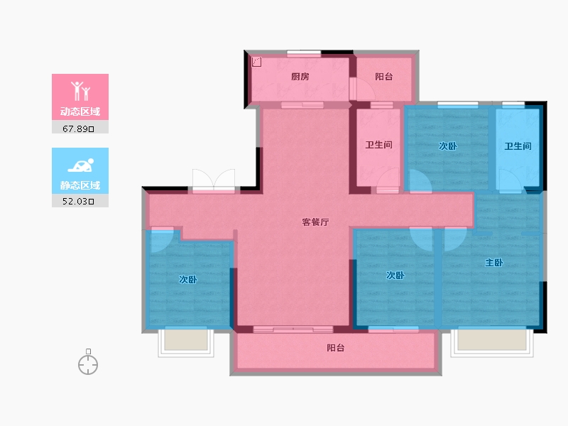 四川省-成都市-西樾锦宸熙上-106.14-户型库-动静分区