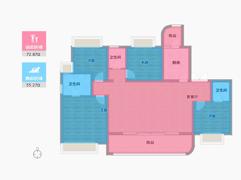 重庆-重庆市-中粮天悦壹号-114.58-户型库-动静分区