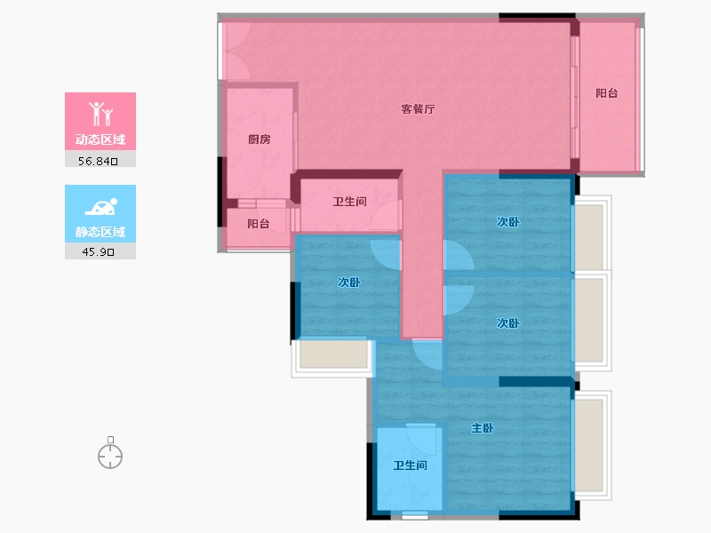 广东省-惠州市-丽日湖逸家园二期-92.39-户型库-动静分区