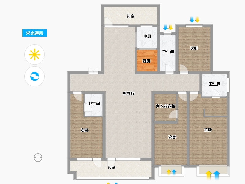 山东省-青岛市-海悦湾-174.40-户型库-采光通风