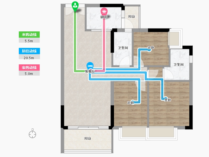 广东省-惠州市-丽日湖逸家园二期-79.44-户型库-动静线