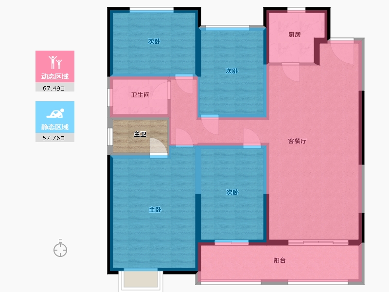 江苏省-徐州市-汉华府-116.00-户型库-动静分区