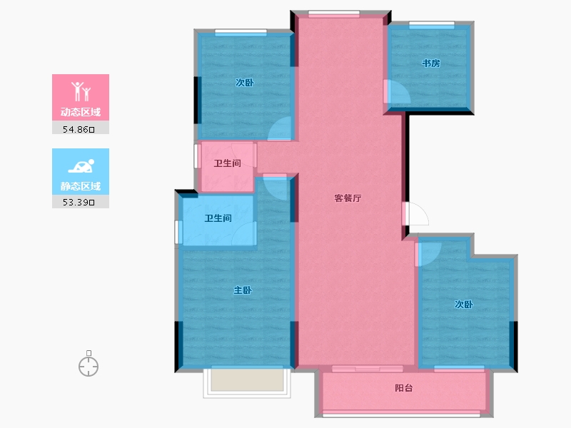 浙江省-金华市-广嘉上城苑-96.80-户型库-动静分区