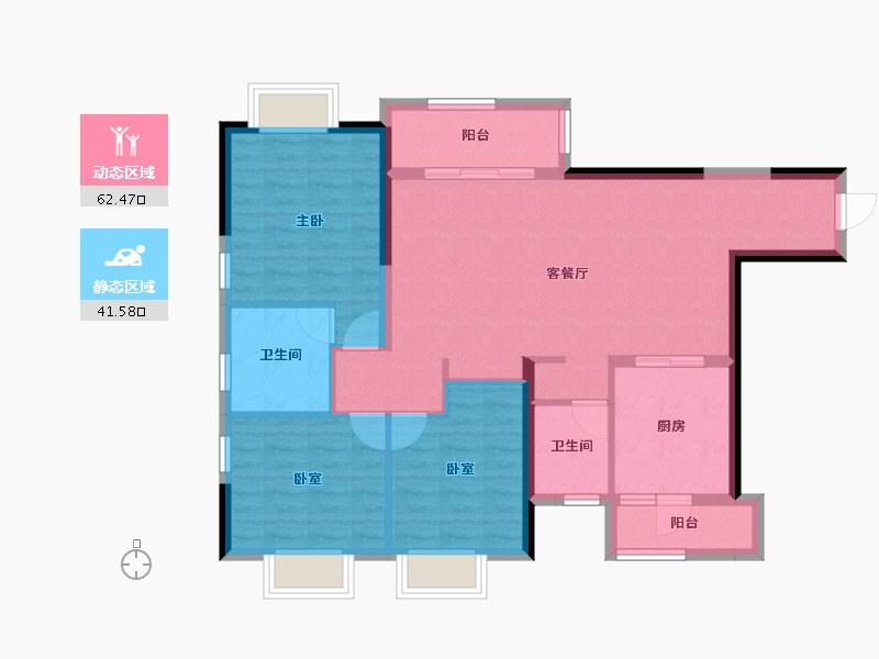 重庆-重庆市-恒大悦府-93.47-户型库-动静分区