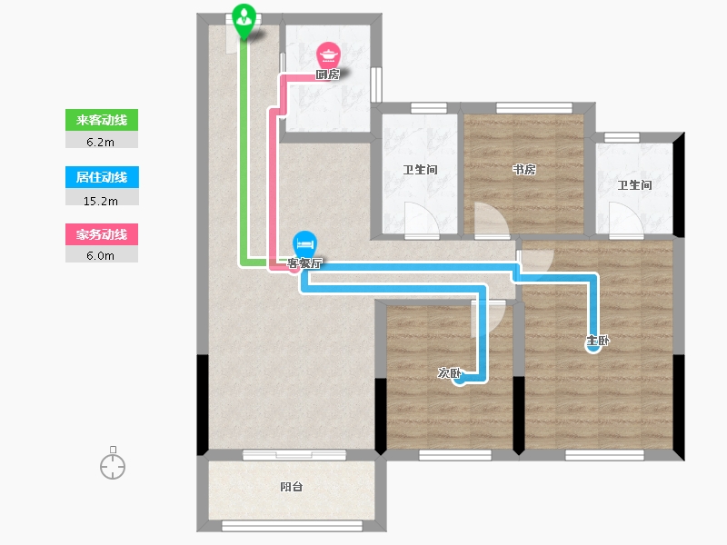 浙江省-绍兴市-华都杭宸府-86.39-户型库-动静线