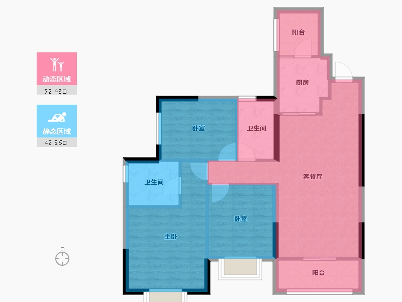 重庆-重庆市-恒大悦府-85.16-户型库-动静分区