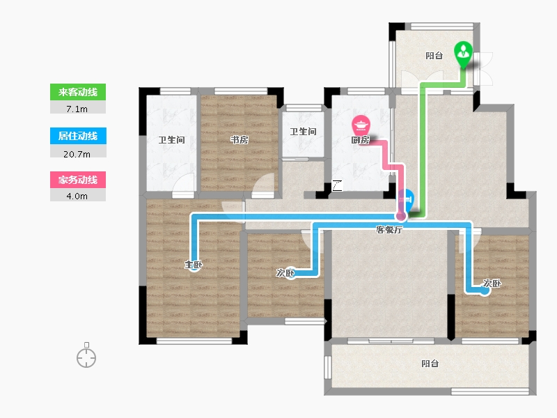 湖南省-长沙市-长房·宁洲府-122.61-户型库-动静线