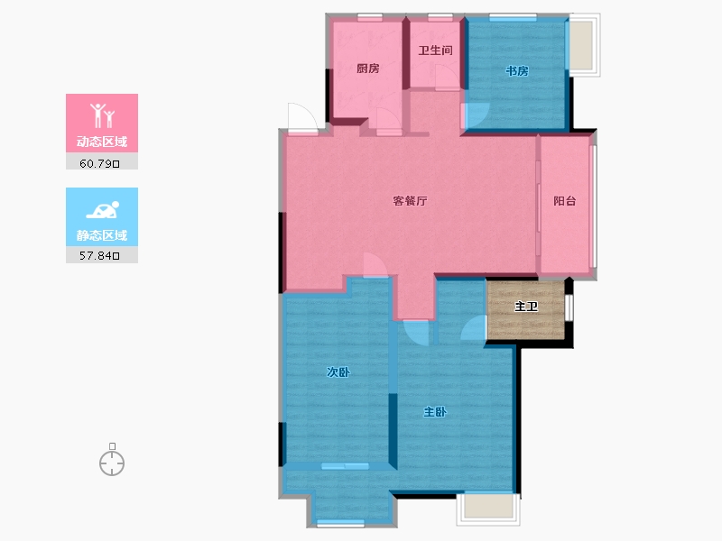 江苏省-徐州市-汉华府-111.19-户型库-动静分区