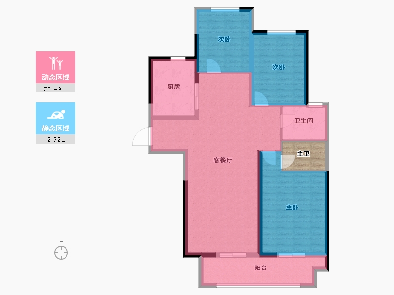 江苏省-徐州市-弘元峯境-108.01-户型库-动静分区