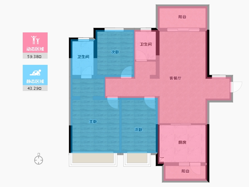 四川省-成都市-德商天骄城学府-90.92-户型库-动静分区