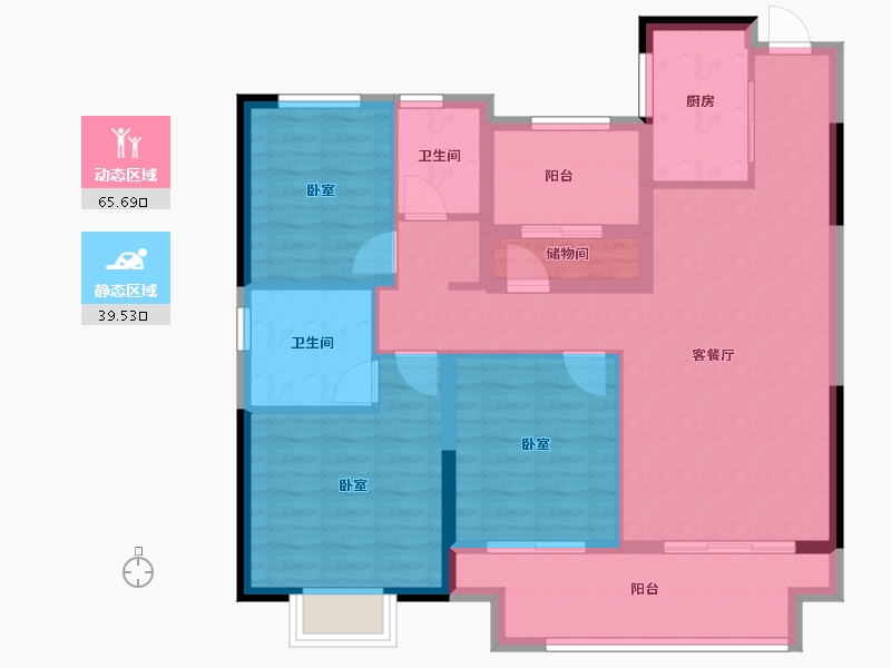 江苏省-苏州市-信创上坤望湖四季-94.01-户型库-动静分区