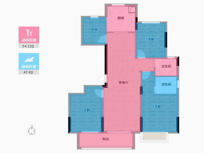 浙江省-金华市-广嘉上城苑-90.40-户型库-动静分区