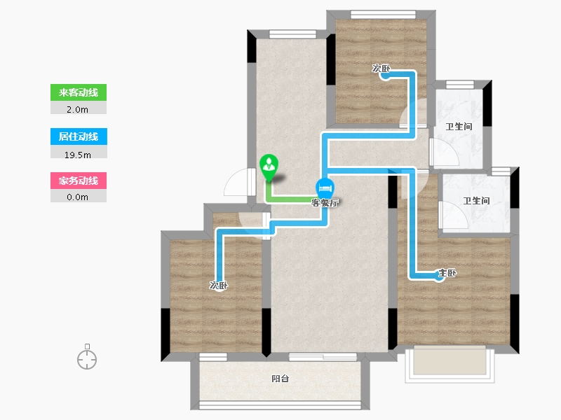 浙江省-金华市-广嘉上城苑-71.40-户型库-动静线