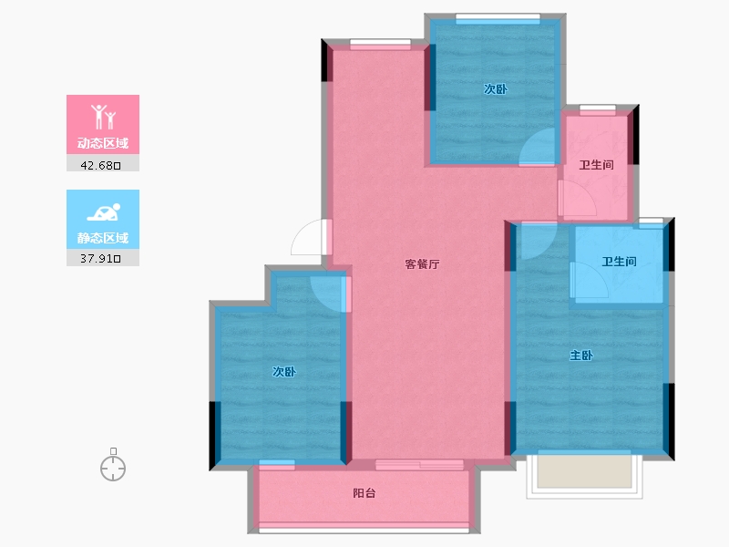 浙江省-金华市-广嘉上城苑-71.40-户型库-动静分区