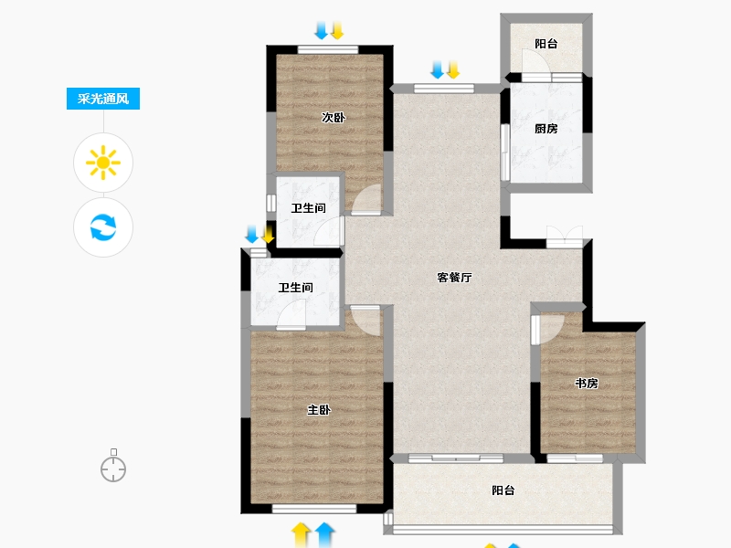 四川省-成都市-德商天骄城学府-100.24-户型库-采光通风