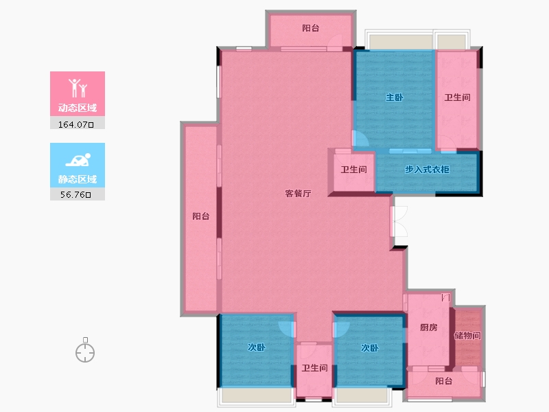 四川省-成都市-武侯金茂府-200.73-户型库-动静分区