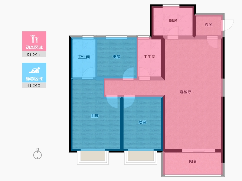 陕西省-西安市-华润置地未来城市-91.24-户型库-动静分区