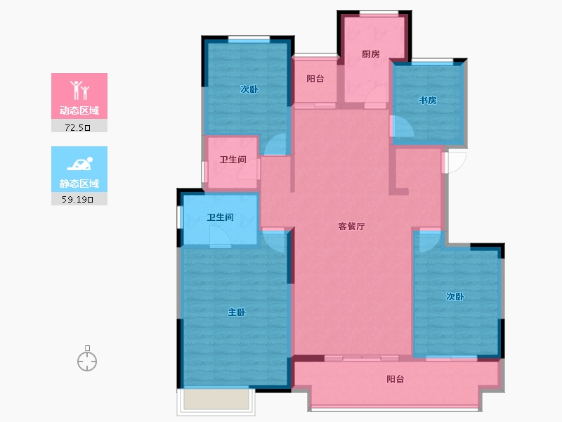 陕西省-西安市-华润置地未来城市-118.40-户型库-动静分区