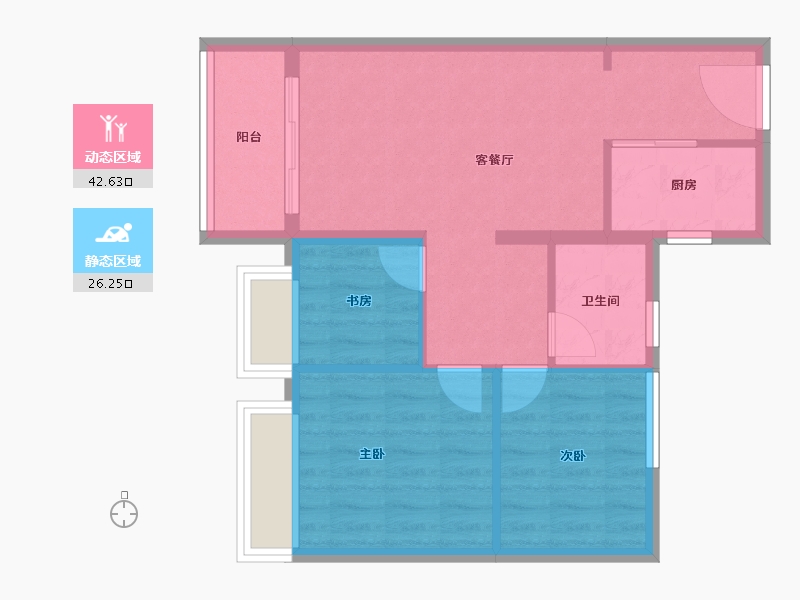 云南省-昆明市-大华公园天下-61.76-户型库-动静分区