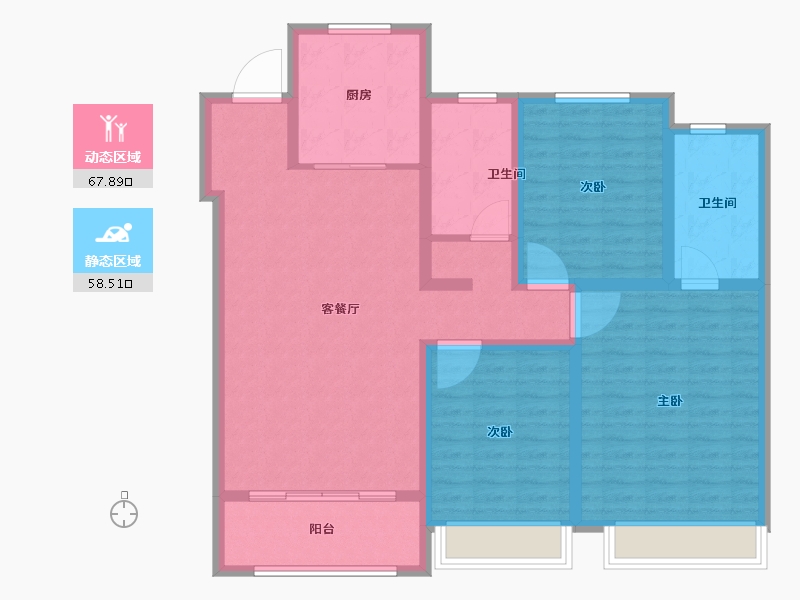 山东省-青岛市-青岛海信依云小镇-113.60-户型库-动静分区