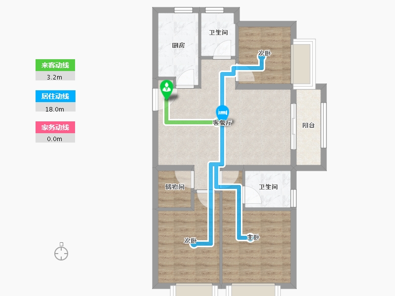 云南省-昆明市-大华公园天下-69.11-户型库-动静线