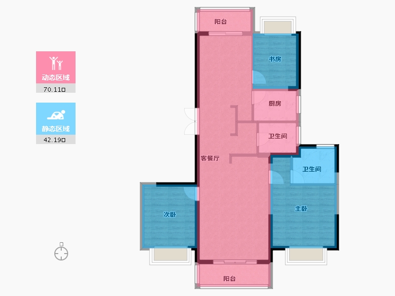 云南省-昆明市-大华公园天下-100.77-户型库-动静分区