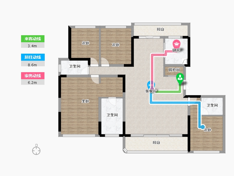 四川省-成都市-首开龙湖云著-148.30-户型库-动静线