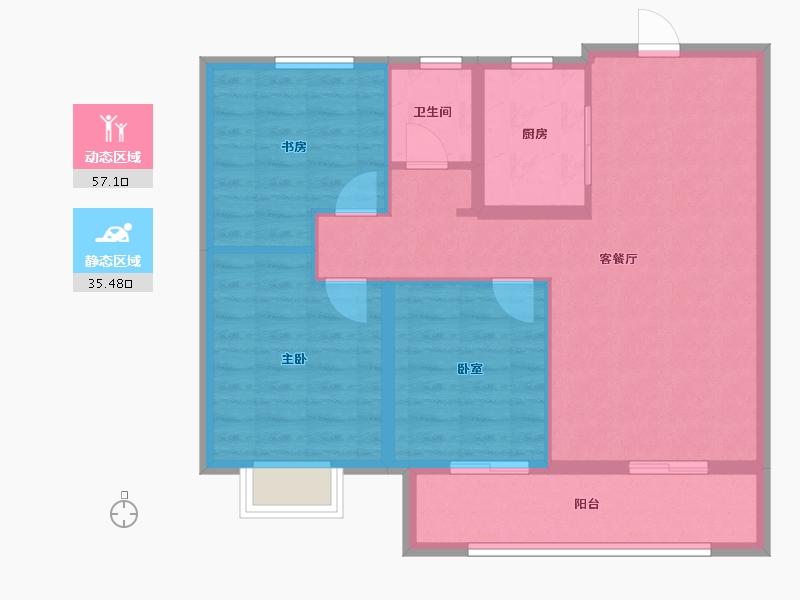 江苏省-徐州市-中南恒通和平府-83.45-户型库-动静分区