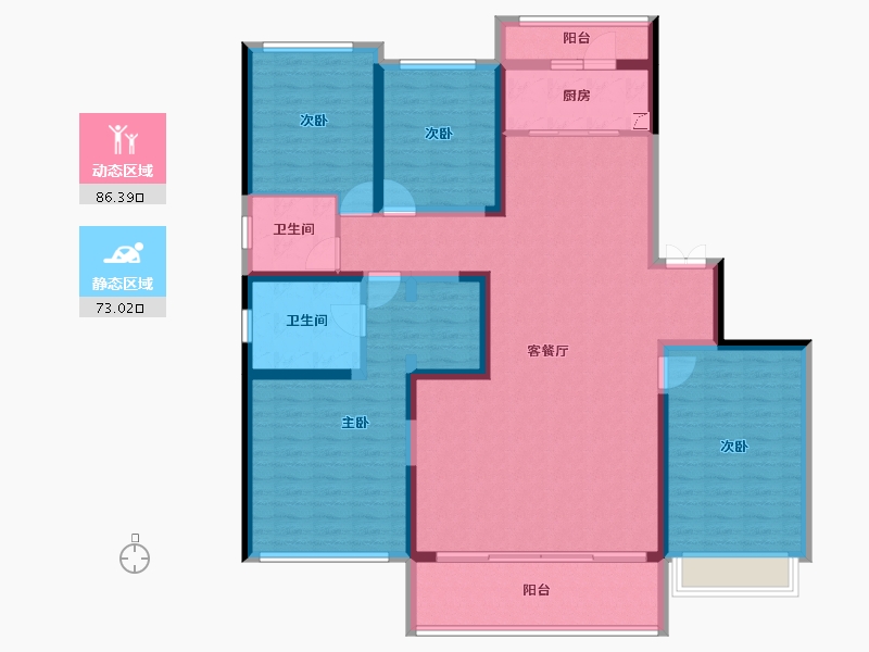 四川省-成都市-首开龙湖云著-143.41-户型库-动静分区