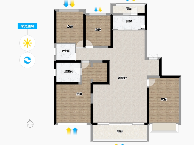 四川省-成都市-首开龙湖云著-143.41-户型库-采光通风