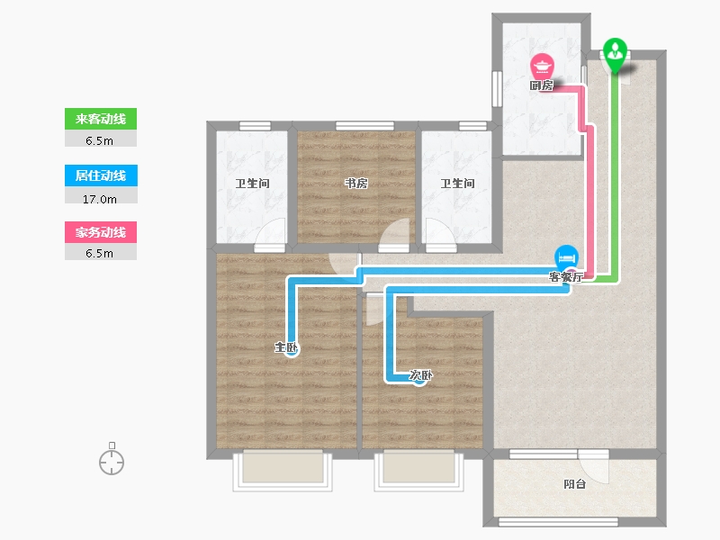 山东省-青岛市-胶州凯旋门-102.40-户型库-动静线