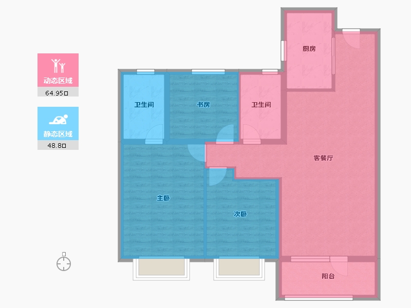 山东省-青岛市-胶州凯旋门-102.40-户型库-动静分区