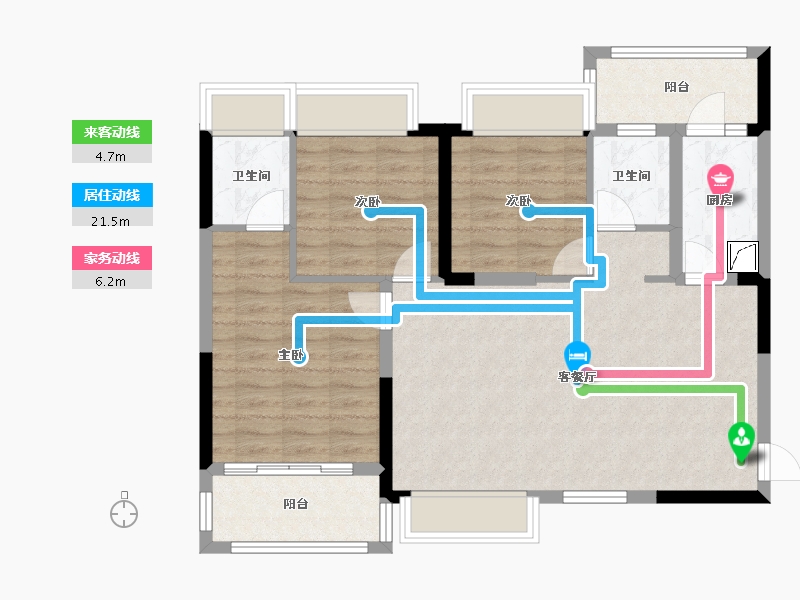 四川省-成都市-恒大银海湖-86.46-户型库-动静线