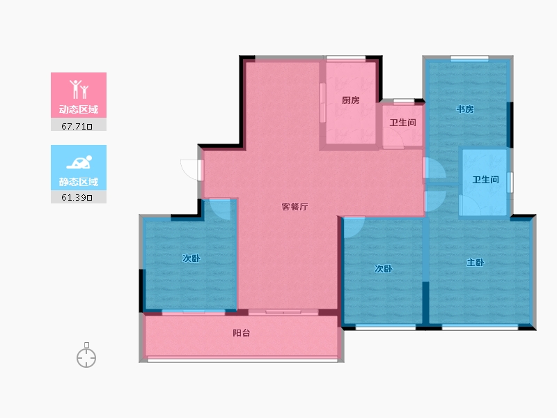 浙江省-绍兴市-绿城明月春江-116.82-户型库-动静分区