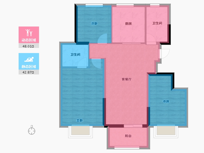 江苏省-徐州市-中钰翡翠天境-81.21-户型库-动静分区