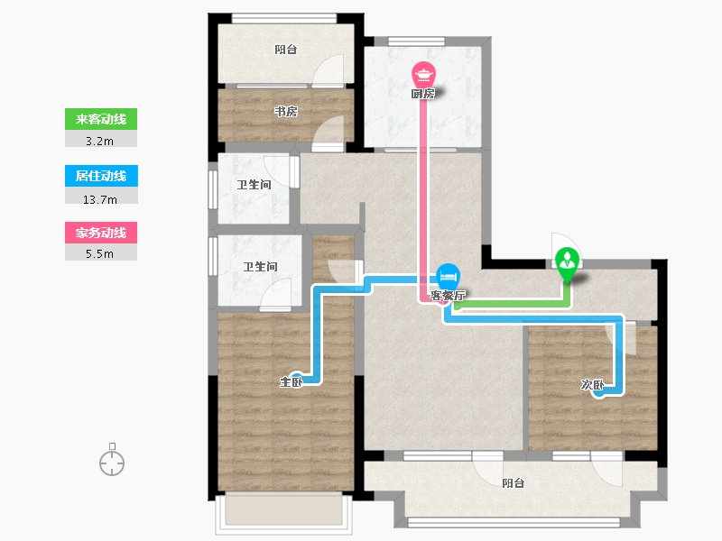 山东省-青岛市-胶州凯旋门-95.20-户型库-动静线